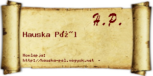 Hauska Pál névjegykártya